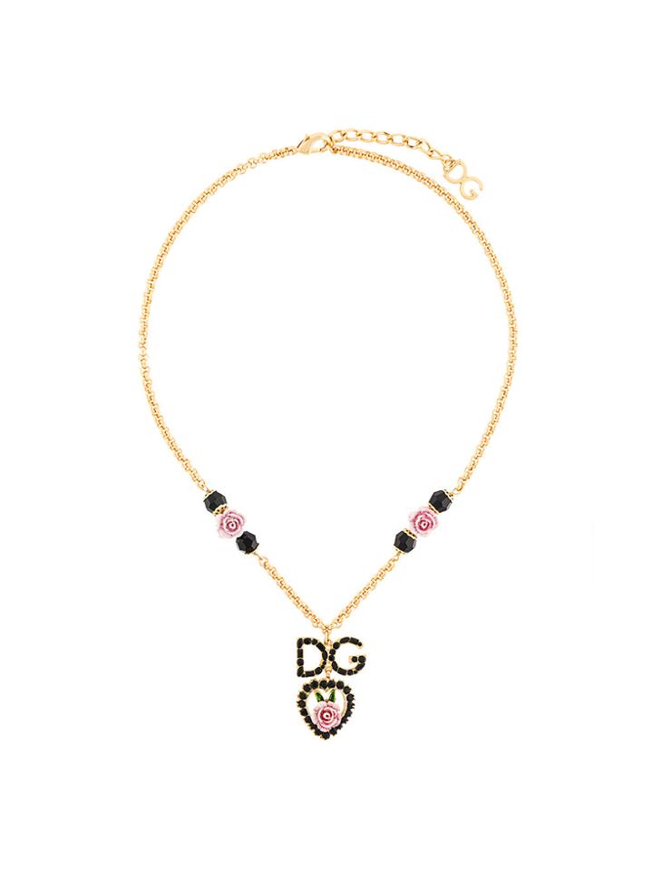Dolce & Gabbana Rose Heart Necklace - Metallic