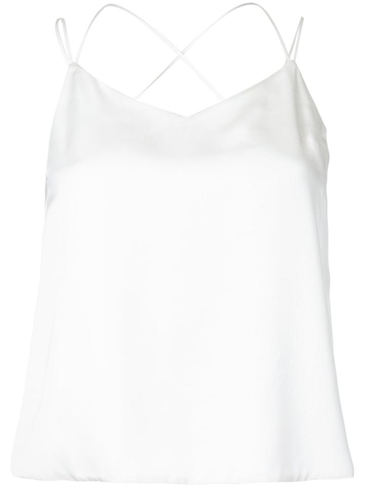 Estnation - Double-crossed Back Cami - Women - Rayon - 38, White, Rayon