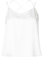 Estnation - Double-crossed Back Cami - Women - Rayon - 38, White, Rayon