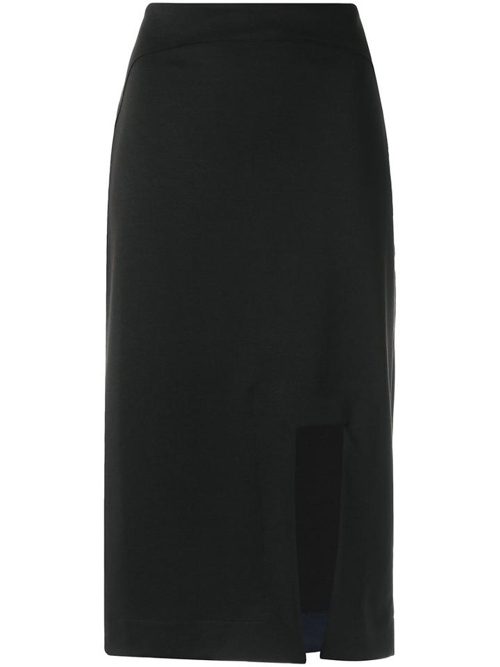 Gloria Coelho - Front Slit Skirt - Women - Elastodiene/polyester/viscose - G, Black, Elastodiene/polyester/viscose