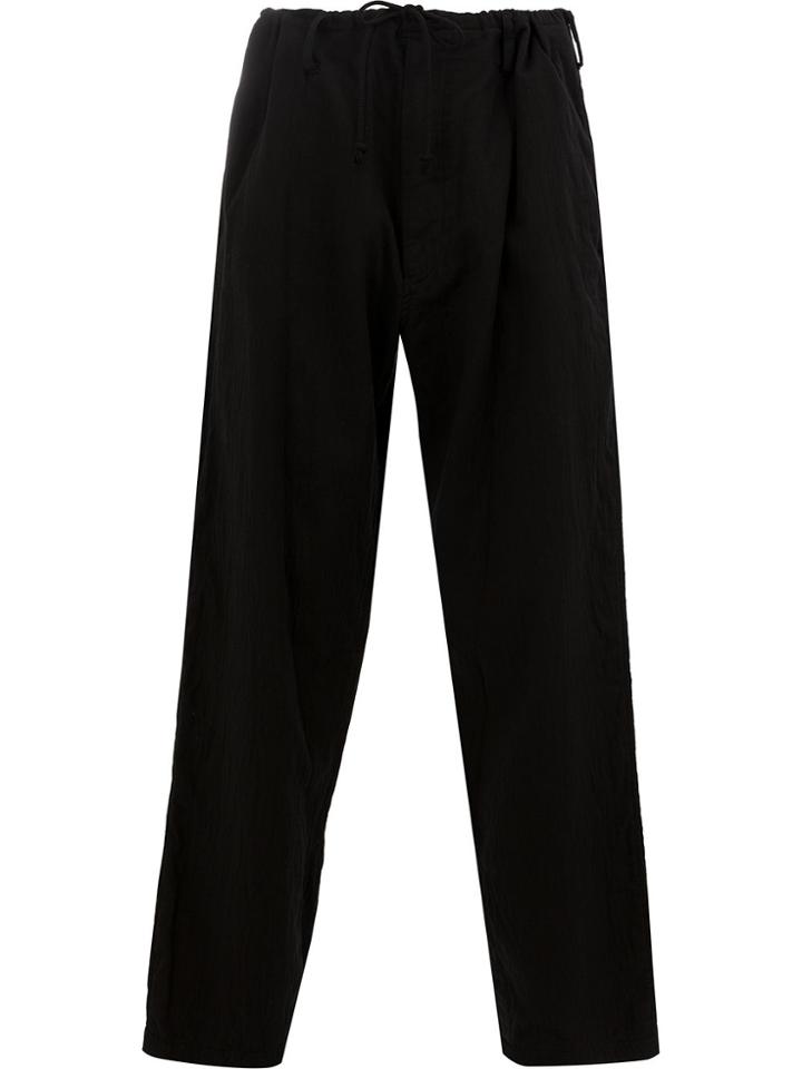 Yohji Yamamoto Drawstring Waist Trousers - Black