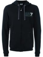 Ea7 Emporio Armani Zipped Hoodie, Men's, Size: Large, Black, Cotton