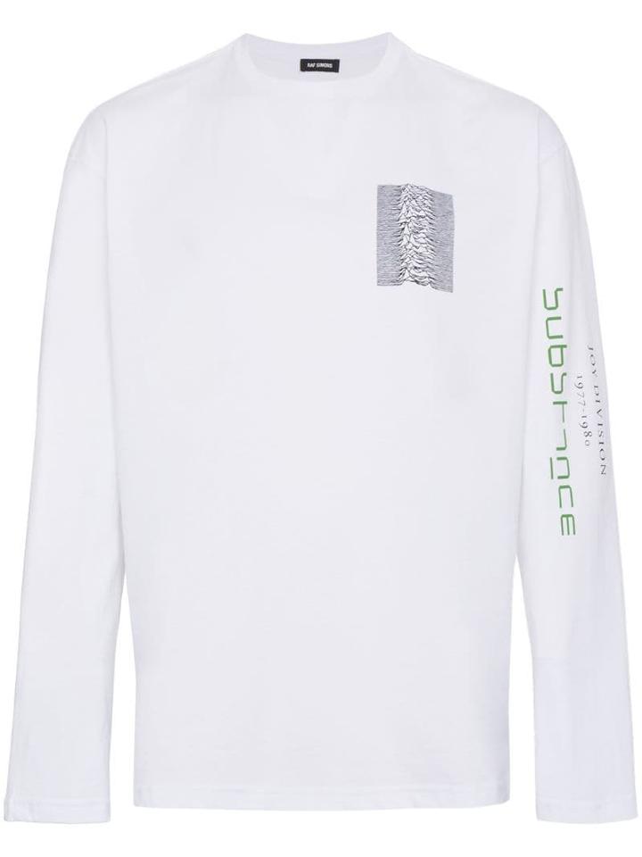 Raf Simons Unknown Pleasures Long Sleeve Top - White