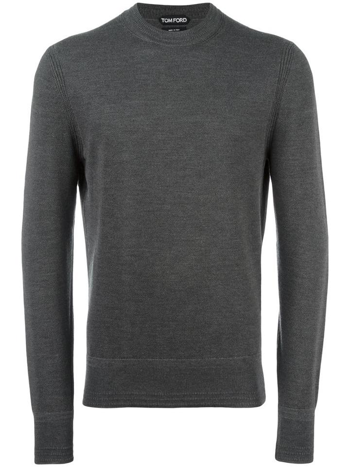 Tom Ford - Crew Neck Jumper - Men - Silk/wool - 52, Grey, Silk/wool
