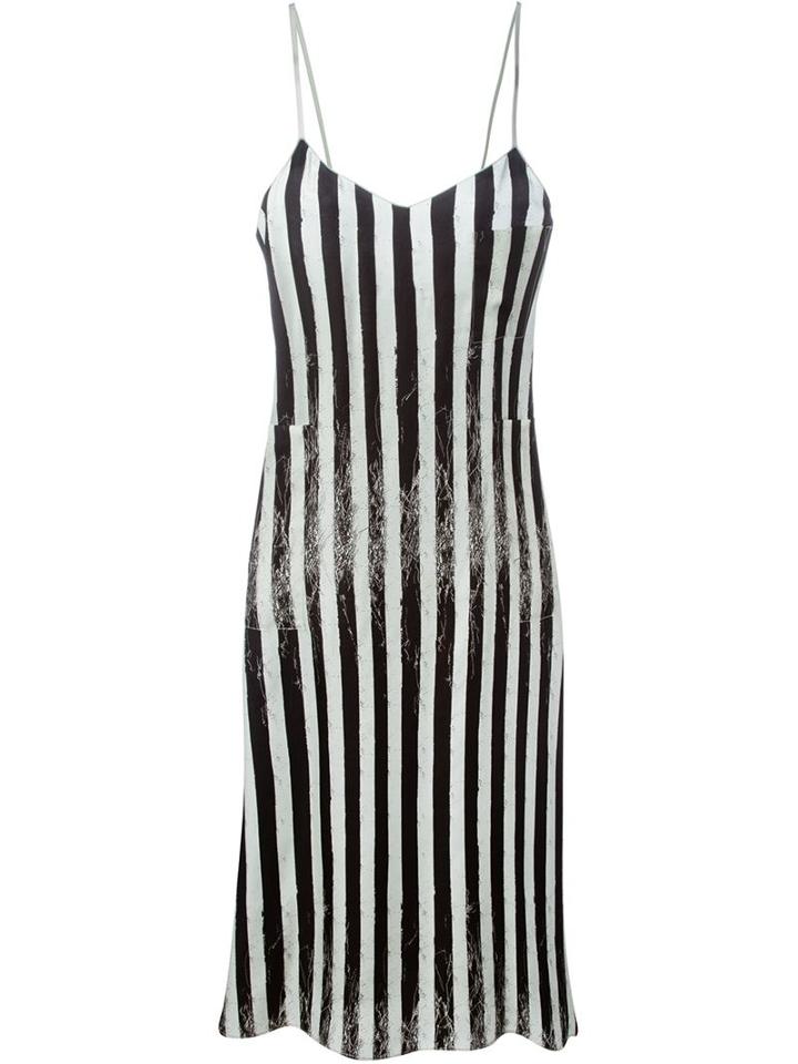 Mm6 Maison Margiela Striped Slip Dress, Women's, Size: 42, Green, Modal/cupro