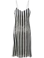 Mm6 Maison Margiela Striped Slip Dress, Women's, Size: 42, Green, Modal/cupro