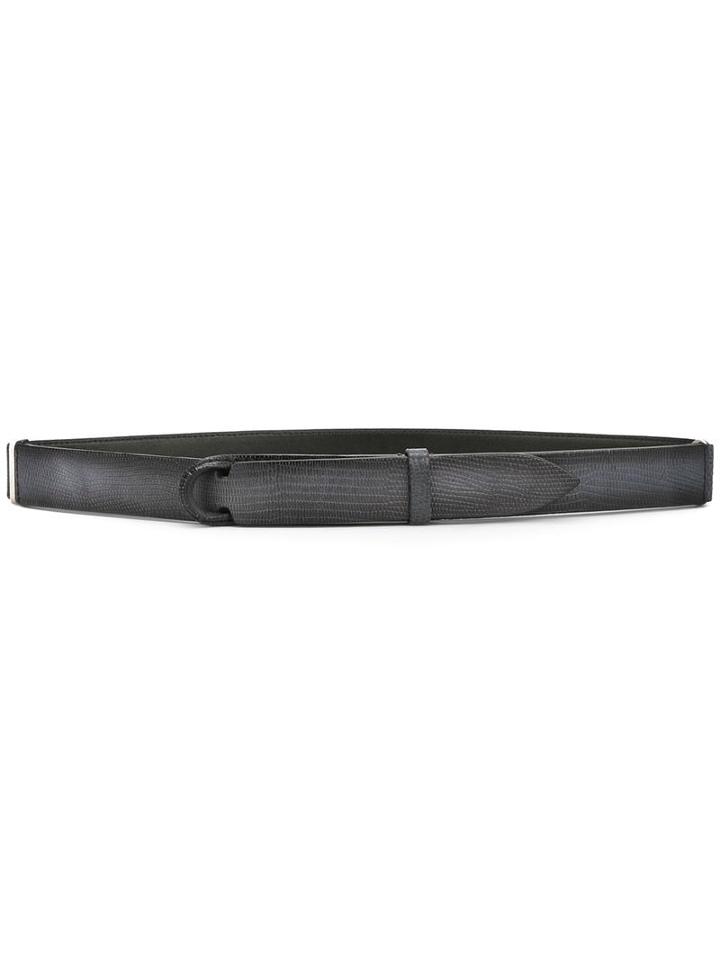 Orciani Hook Thin Belt, Men's, Blue, Leather