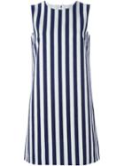 Dolce & Gabbana Striped Shift Dress, Women's, Size: 44, Blue, Cotton/spandex/elastane/silk