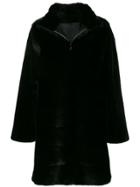 Liska Cara Fur Coat - Black