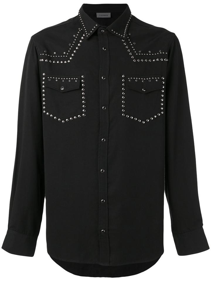 Laneus - Texan Style Shirt - Men - Tencel - 48, Black, Tencel