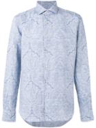 Xacus - Printed Shirt - Men - Cotton - 40, Blue, Cotton