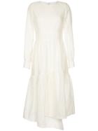 Goen.j Yarn-overlaid Organza Tiered Dress - White