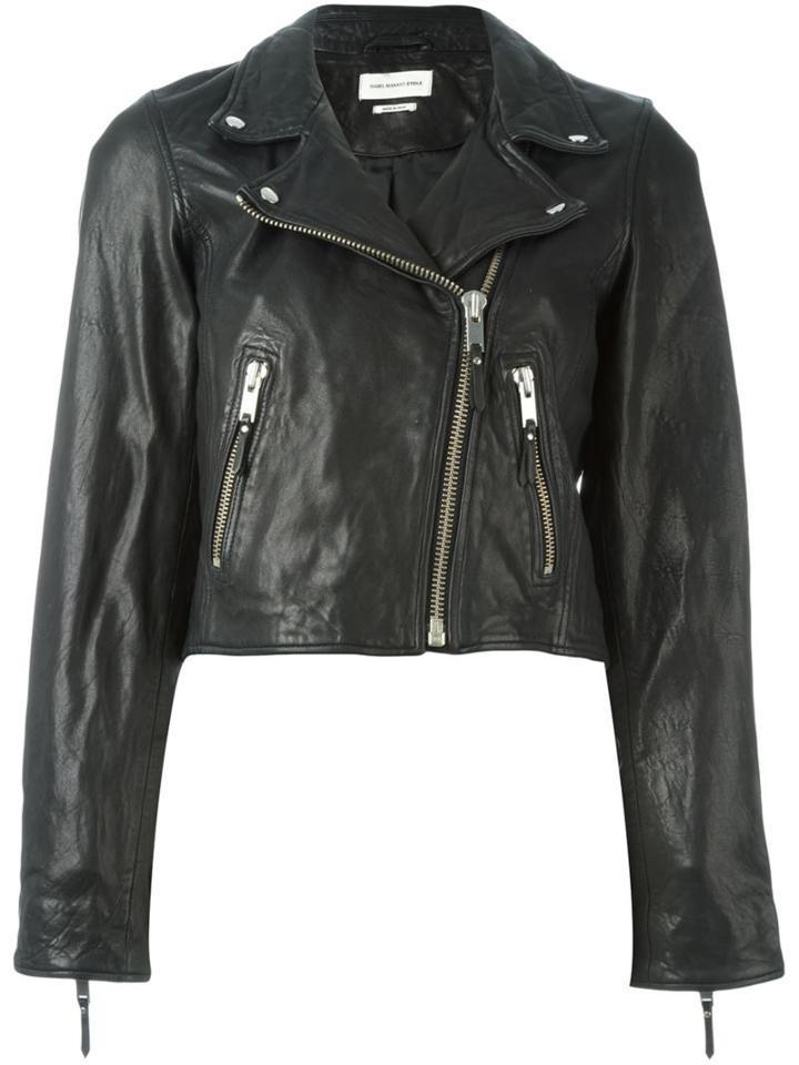 Isabel Marant Étoile 'barry' Biker Jacket, Women's, Size: 36, Black, Polyester/lamb Skin