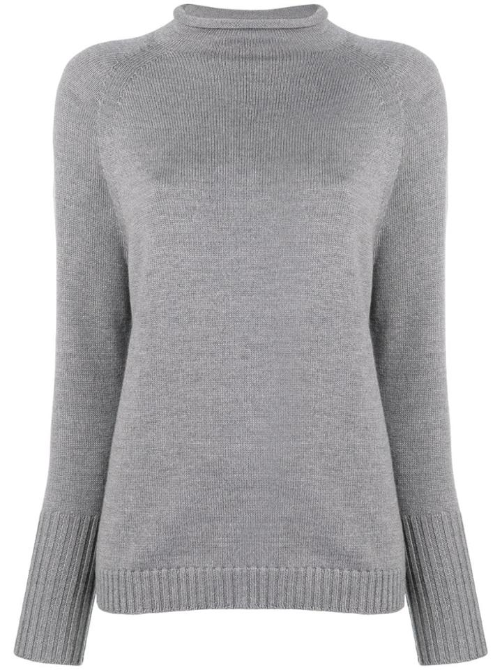 Max Mara Virgin Wool Knitted Jumper - Grey