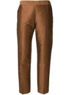 Alberto Biani Cropped Tailored Trousers - Brown