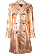 Wanda Nylon Wanda Nylon X Tom Greyhound Metallic Trench Coat, Women's, Size: 36, Yellow/orange, Polyester/polyurethane