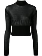 Balmain - Cropped Knit - Women - Cotton/polyamide/spandex/elastane/viscose - 38, Black, Cotton/polyamide/spandex/elastane/viscose