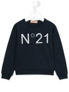 No21 Kids Logo Print Sweatshirt, Girl's, Size: 6 Yrs, Blue