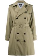 A.p.c. Belted Trench Coat - Green
