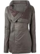 Rick Owens Fitted Biker Jacket, Women's, Size: 44, Grey, Lamb Skin/cupro/viscose/wool