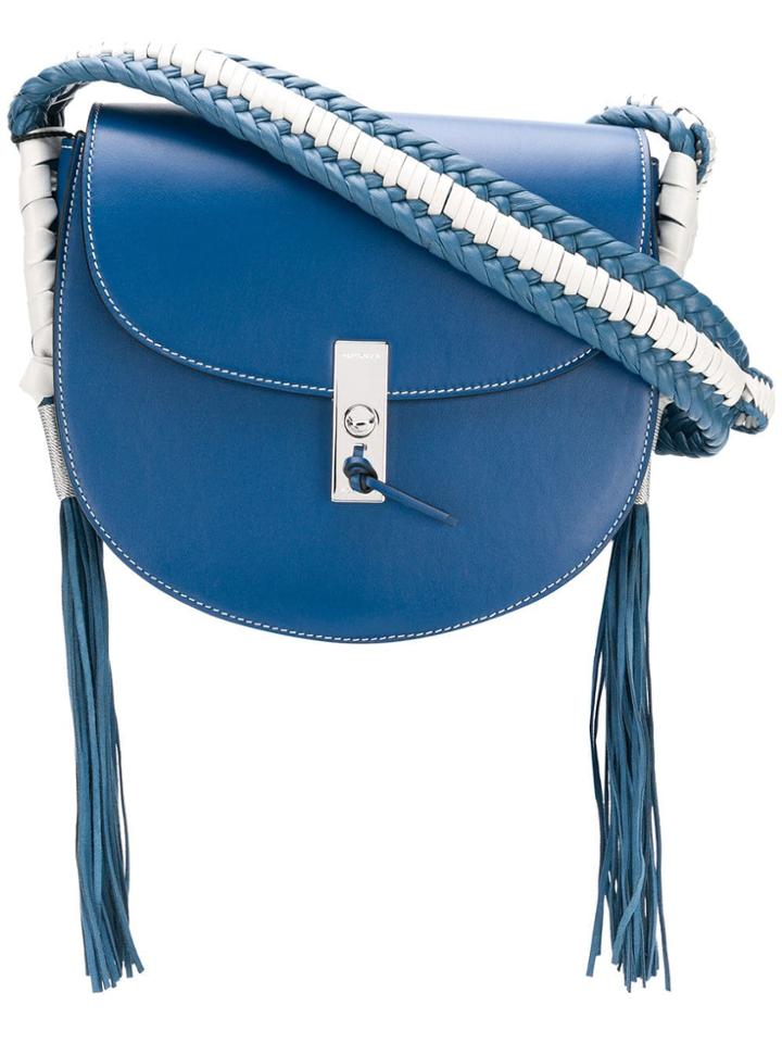 Altuzarra Fringed Sides Detail Shoulder Bag - Blue