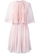 Giambattista Valli - Pleated Dress - Women - Silk/cotton/viscose - 42, Women's, Pink/purple, Silk/cotton/viscose