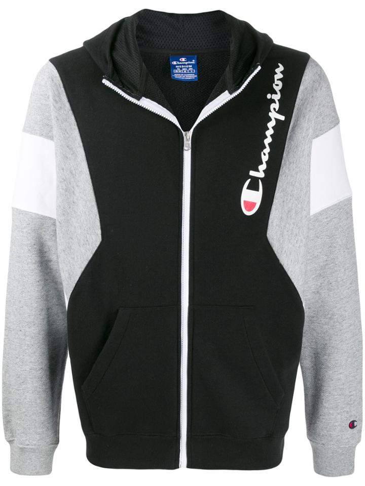 Champion Logo-print Zip-up Hoodie - Black