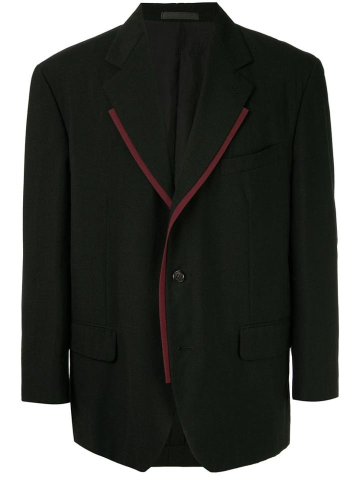 Comme Des Garçons Vintage Contrast Trim Notched Blazer - Black