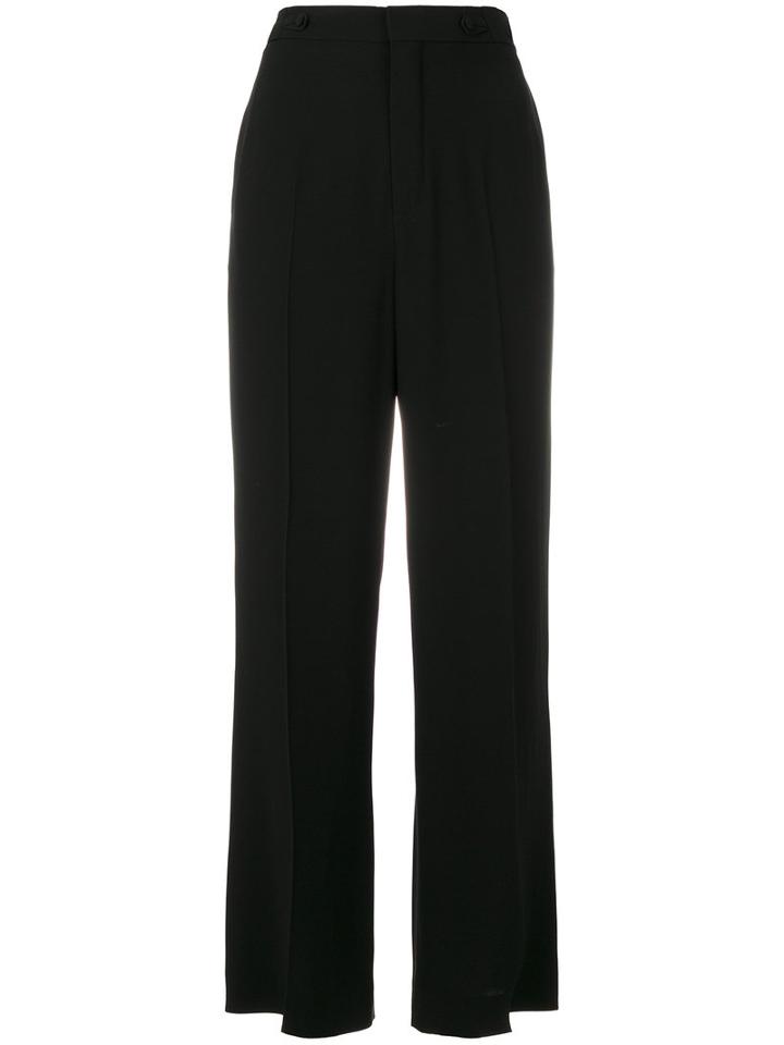 Chloé - Cropped Flared Trousers - Women - Silk/acetate/viscose - 36, Black, Silk/acetate/viscose