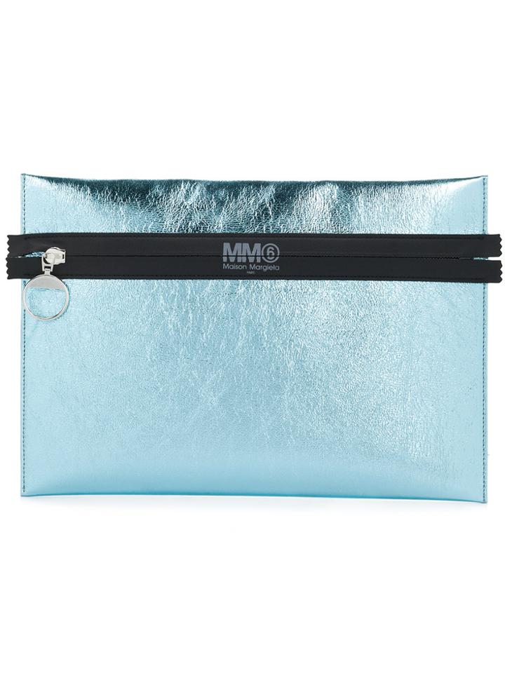 Mm6 Maison Margiela Laminated Clutch - Blue