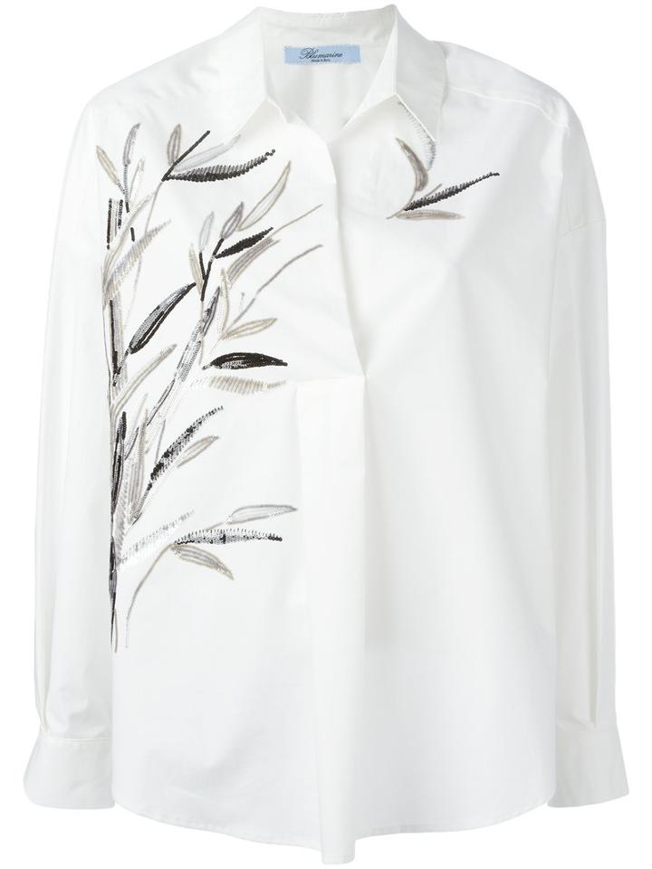 Blumarine Embroidered Shirt, Women's, Size: 42, White, Cotton