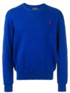 Polo Ralph Lauren Embroidered Logo Sweatshirt, Men's, Size: Medium, Blue, Cotton