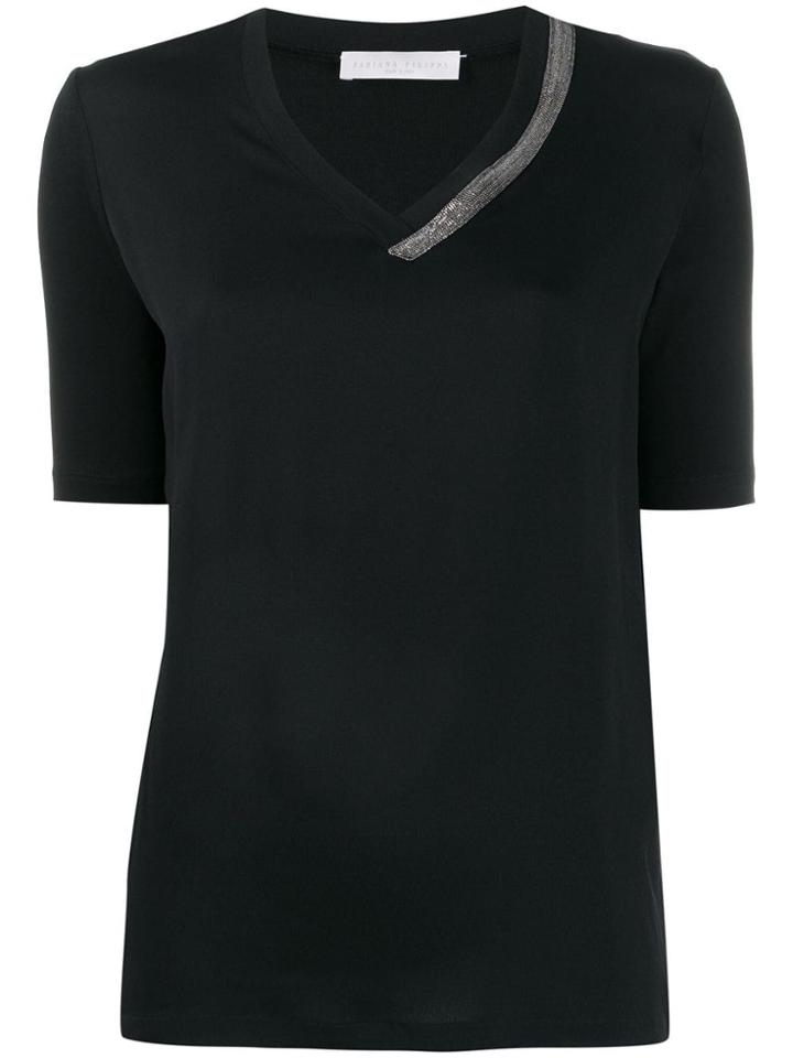 Fabiana Filippi V-neck Knitted Top - Black