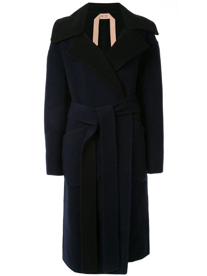 Nº21 Button Front Coat - Black