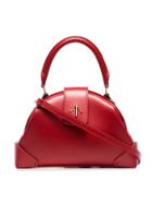 Manu Atelier Red Demi Top Handle Leather Shoulder Bag