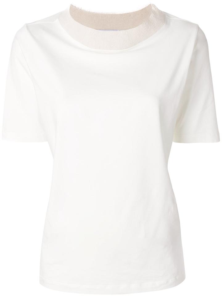 Fabiana Filippi Contrast Collar T-shirt - White