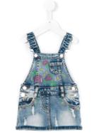 Miss Blumarine - Denim Skirt Overalls - Kids - Cotton/polyester/spandex/elastane - 18 Mth, Blue