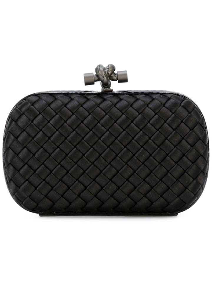Bottega Veneta Woven Knot Clutch - Black