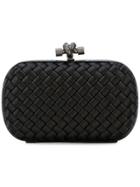 Bottega Veneta Woven Knot Clutch - Black