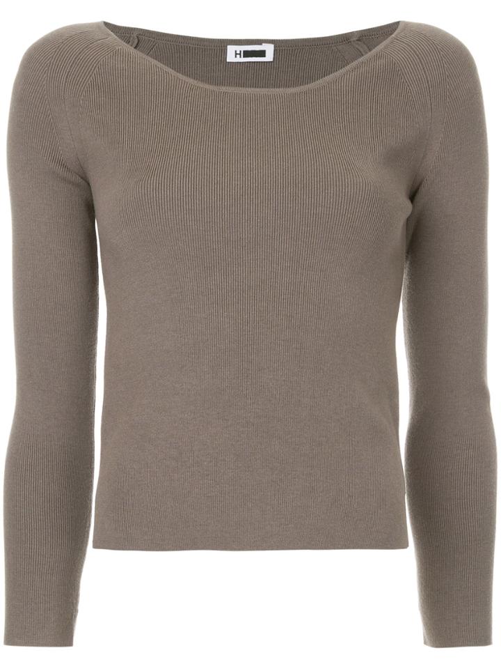 H Beauty & Youth Round Neck Jumper - Green