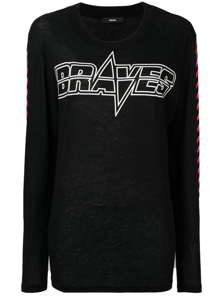Diesel Brave Print Longsleeved T-shirt - Black