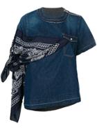Sacai Bandana Tied Denim Top - Blue