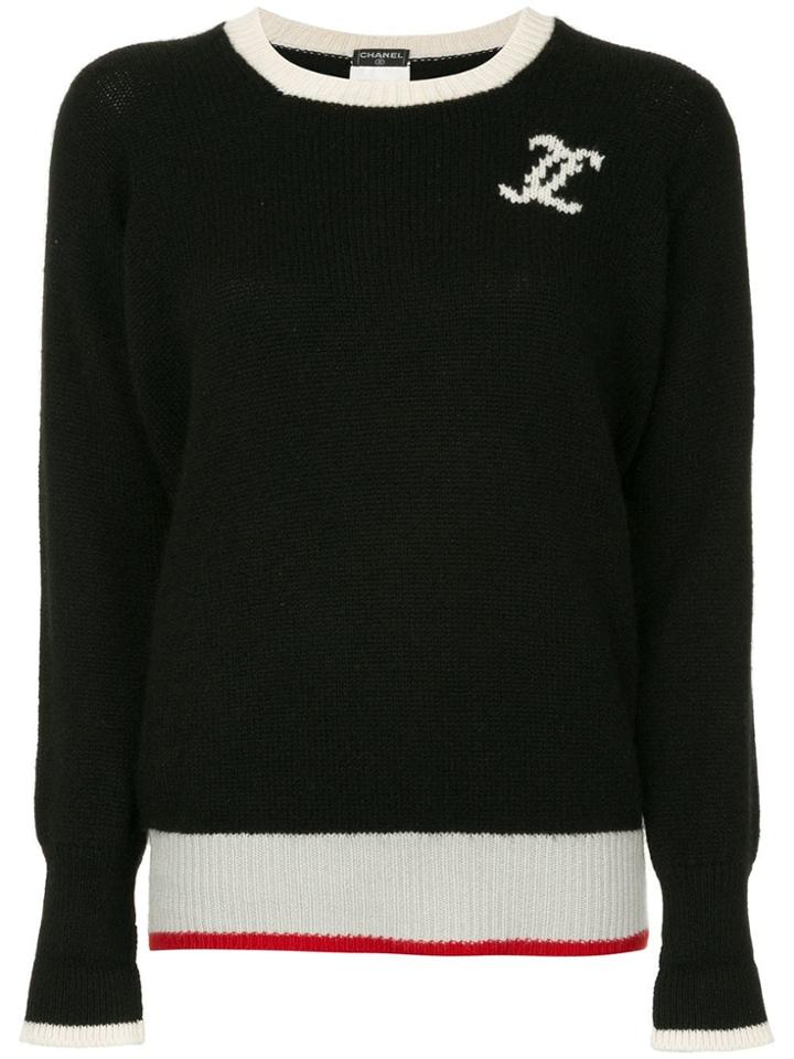 Chanel Vintage Cashmere Long Sleeve Top - Black