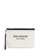 Saint Laurent Logo Pouch - Neutrals
