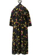 Vivetta Floral Print Halterneck Dress - Black