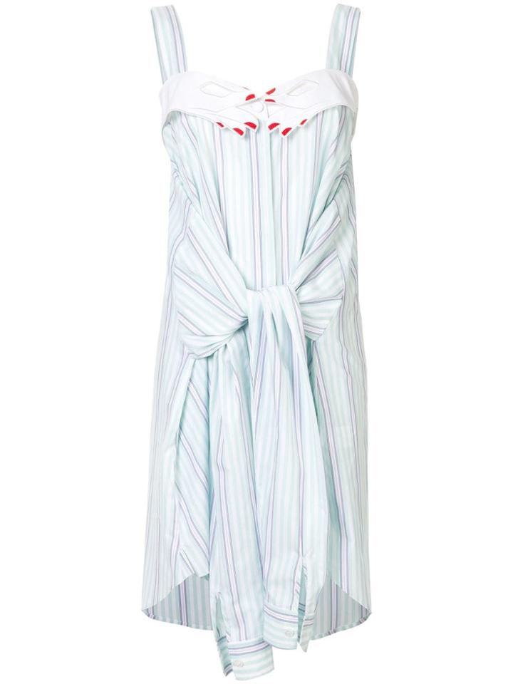 Vivetta Sleeve Detail Striped Top - Green