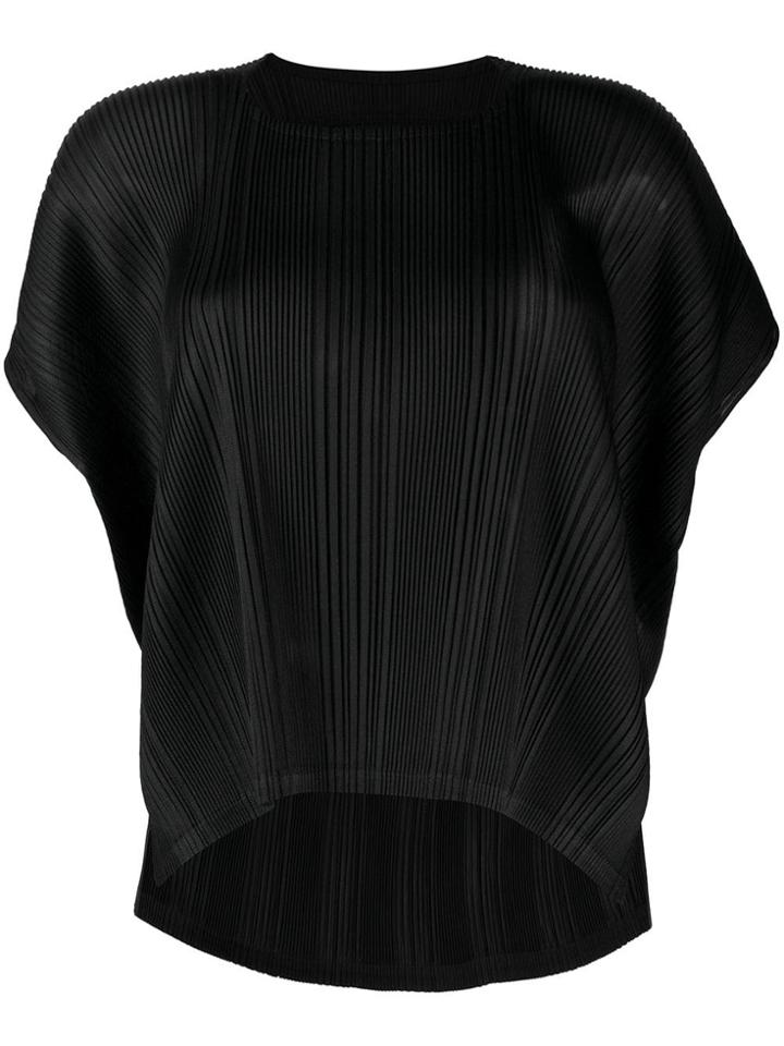 Pleats Please Issey Miyake Pleated Detail Top - Black