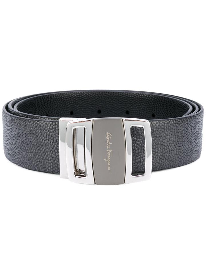 Salvatore Ferragamo - Logo Buckled Belt - Men - Calf Leather - 115, Grey, Calf Leather