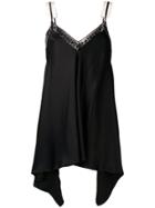 Mm6 Maison Margiela Lace Trim Long-line Camisole - Black