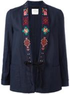 Forte Forte Embroidered Blazer, Women's, Size: I, Blue, Cotton/linen/flax